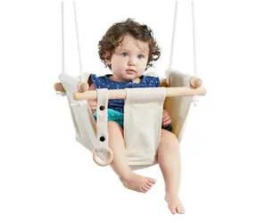 2Kids Toys Dětská textilní houpačka 100% bavlna béžová / od 18 měsíců