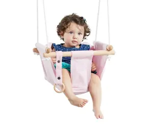 2Kids Toys Dětská textilní houpačka 100% bavlna růžová / od 18 měsíců