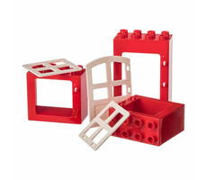 L-W Toys Kreativní set okna a dveře KOSTKY / LEGO- kompatibilní / 3 dílky 