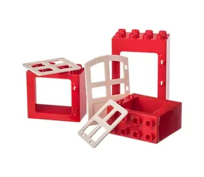 L-W Toys Kreativní set okna a dveře KOSTKY / LEGO- kompatibilní / 3 dílky 