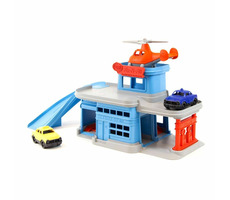Green Toys Patrová garáž modrá s příslušenstvím / od 3 let