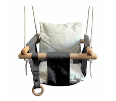 2Kids Toys Dětská textilní houpačka 100% bavlna černobílá / Nosnost 50 kg / od 18 měsíců