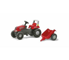 Rollytoys Šlapací traktor Rolly Juniors vlečkou červený akční / od 3 let