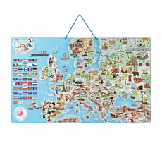 Woody Magnetická mapa EVROPY, společenská hra 3 v 1 v AJ / od 3 let