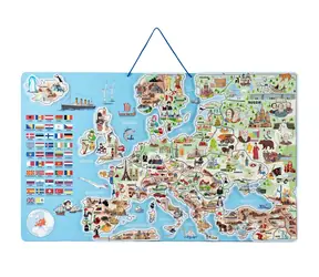 Woody Magnetická mapa EVROPY, společenská hra 3 v 1 v AJ / od 3 let