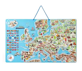 Woody Magnetická mapa EVROPY, společenská hra 3 v 1, ČJ / od 3 let