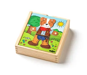 Woody Puzzle šatní skříň ´´Pejsek´´, 18 dílů / od 10 měsíců