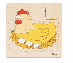 Woody Puzzle na desce ´´Vývoj slepice´´ / od 3 let