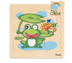 Woody Puzzle na desce ´´Vývoj žáby´´ / od 3 let