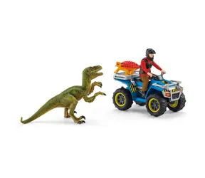 Schleich Dinosaurs 14333 Útěk před Velociraptorem na čtyřkolce / od 4 let