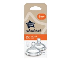 Tommee Tippee Náhradní savičky C2N rychlý průtok 2ks / od 6 měsíců