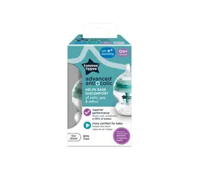 Tommee Tippee Advanced ANTI-COLIC samosterilizační kojenecká lahev, pomalý průtok, 150 ml, 0m+, zelená