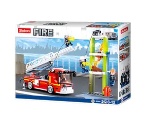 Sluban Hasiči M38-B0966 Vůz s teleskopickým žebříkem / LEGO - kompatibilní / Počet figurek|dílků: 3|343 / od 6 let