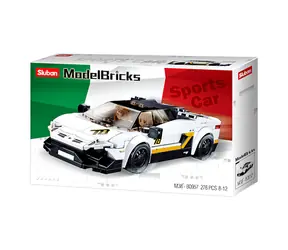 Sluban Model Bricks M38-B0957 Bílý italský sporťák / LEGO - kompatibilní / Počet figurek|dílků: 2|276 / 8 let