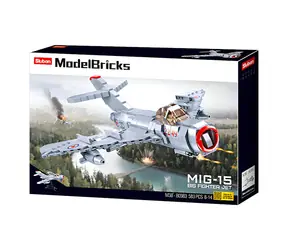 Sluban Model Bricks M38-B0983 Proudový stíhací letoun MiG-15 / LEGO - kompatibilní / Počet figurek|dílků: 1|583 / 8 let