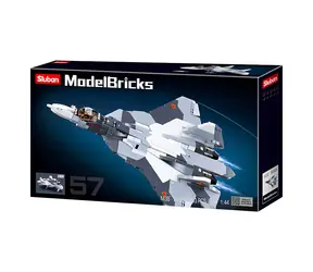 Sluban Model Bricks M38-B0986 Proudový stíhací letoun Su-57 2 / LEGO - kompatibilní / Počet figurek|dílků: 1|893 / 8+