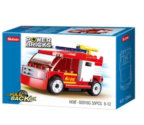 Sluban Power Bricks M38-B0916G Natahovací auto hasičské / LEGO - kompatibilní / Počet figurek|dílků: 0|55 / od 6 lett