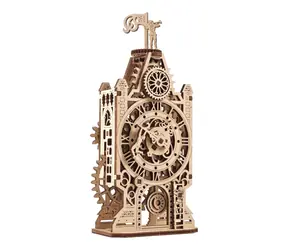 Ugears 3D dřevěné mechanické puzzle Hodinová věž / od 14 let / 44 dílků / Obtížnost: nízká