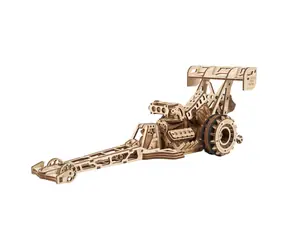 Ugears 3D dřevěné mechanické puzzle Závodní auto (dragster) / od 14 let / 321 dílků / Obtížnost: vysoká