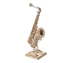 RoboTime 3D dřevěné puzzle Saxofon / od 8 let / 136 dílků / Obtížnost: střední