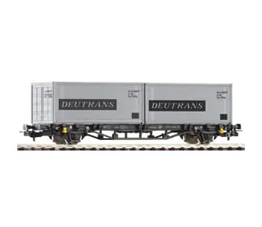 Piko 57747 Plošinový vagón Lgs579 2x20ft kontejnér Deutrans DR IV / Měřítko:H0 (1:87) / Délka: 157 mm / Rádius: 358 mm