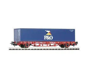 Piko 57706 Plošinový vagón Lgs579 1x40ft kontejnér P&O DB AG V / Měřítko:H0 (1:87) / Délka: 157 mm / Rádius: 358 mm
