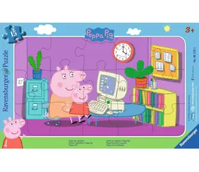 Ravensburger Prasátko Peppa: Před počítačem - 15 dílků / od 3 let