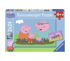 Ravensburger Prasátko Peppa: Šťastná rodina - 2 x 24 dílků / od 4 let