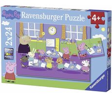 Ravensburger Prasátko Peppa: Ve škole - 2 x 24 dílků / od 4 let