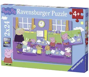 Ravensburger Prasátko Peppa: Ve škole - 2 x 24 dílků / od 4 let
