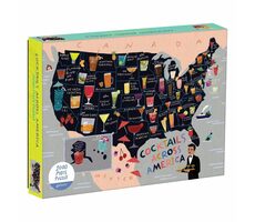 Galison Puzzle Koktejlová mapa USA / 1000 dílků / od 8 let