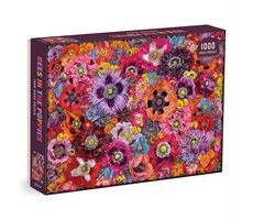 Galison Puzzle Včely mezi květy máku / 1000 dílků / od 8 let