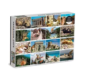 Galison Puzzle Kočky na prázdninách / 1500 dílků / od 8 let