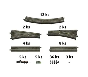 Roco 51250 Geoline - Sada kolejí s podložím a příslušenstvím pro digitální startovací sady / H0 (1:87) / od 15 let