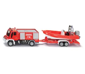 SIKU Blister - Požární vozidlo Unimog s člunem / od 3 let