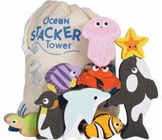 Le Toy Van Petilou Skládací věž Oceán / 9 ks / od 18 měsíců