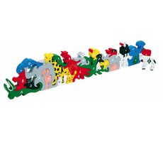 Small Foot Dřevěná zvířata s písmeny a číslicemi