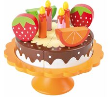 Small Foot Dřevěný narozeninový ovocný dort / od 3 let