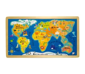 Small Foot Vkládací puzzle jednoduchá velká mapa světa / od 4 let