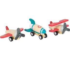 Small Foot Dřevěná natahovací letadla 3 ks / od 12 měsíců