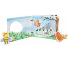 Small Foot Dřevěná obrázková knížka s včelkou / od 12 měsíců