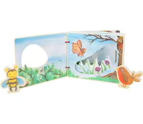 Small Foot Dřevěná obrázková knížka s včelkou / od 12 měsíců
