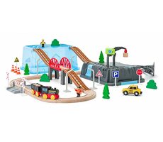 Woody Vláčkodráha v boxu – Důlní souprava 54ks / od 3 let