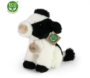 RAPPA Plyšová kráva sedící 18 cm / ECO-FRIENDLY / od 0 měsíců