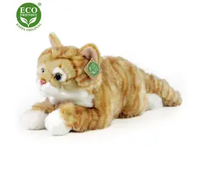 RAPPA Plyšová mourovatá kočka hnědá 40 cm / ECO-FRIENDLY / od 0 měsíců