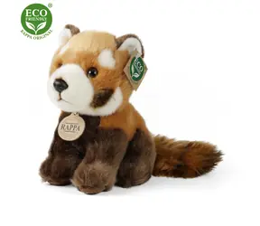 RAPPA Plyšová panda červená sedící 18 cm / ECO-FRIENDLY / od 0 měsíců