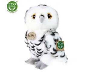 RAPPA Plyšová sova bílá 25 cm / ECO-FRIENDLY / od 0 měsíců