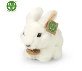 RAPPA Plyšový králík bílý 16 cm / ECO-FRIENDLY / od 0 měsíců