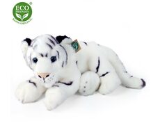 RAPPA Plyšový tygr bílý ležící 36 cm / ECO-FRIENDLY / od 0 měsíců
