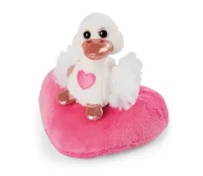 NICI plyš Love Bílá labuť se srdíčkem 10cm / GREEN kolekce / od 0 měsíců